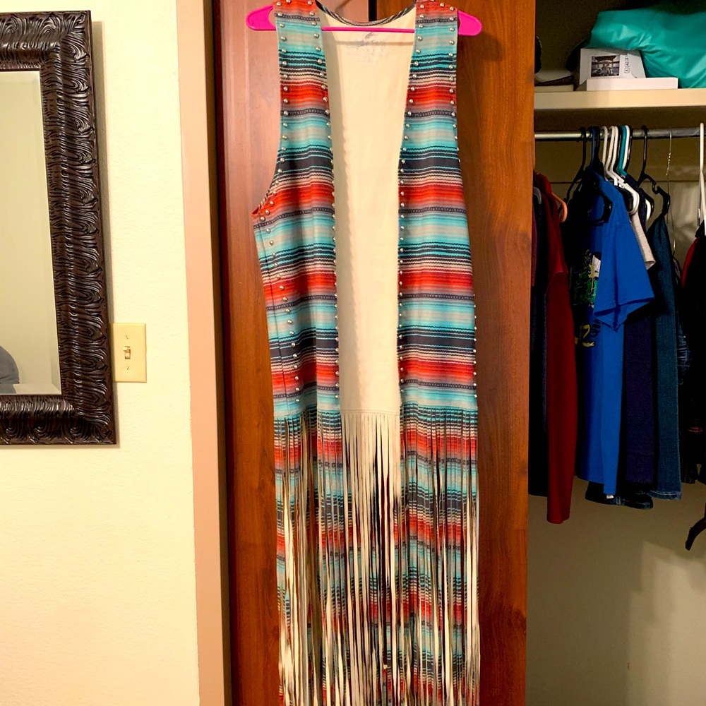 Crazy train vest with long fringe Cute western fashion